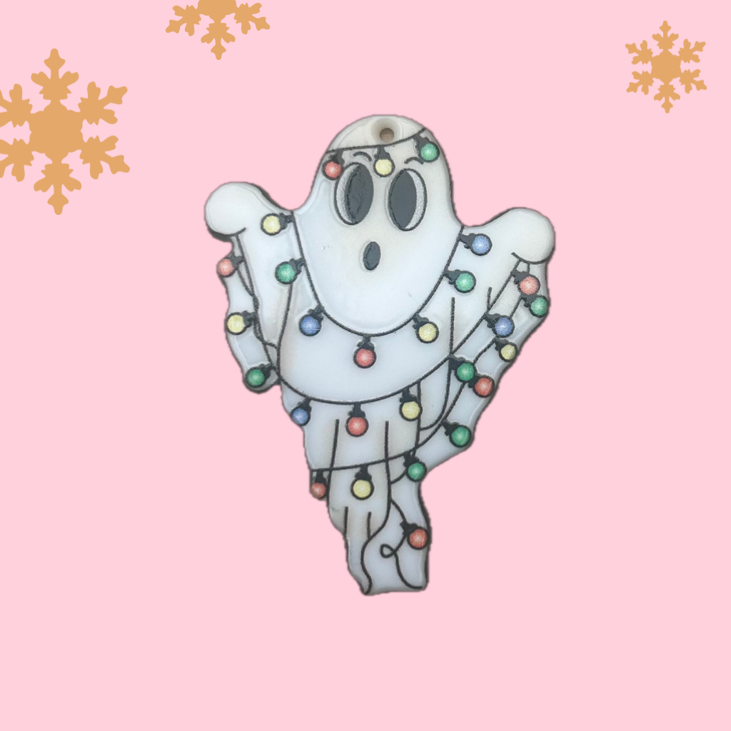 Christmas Ghost with Lights acrylic needle minder