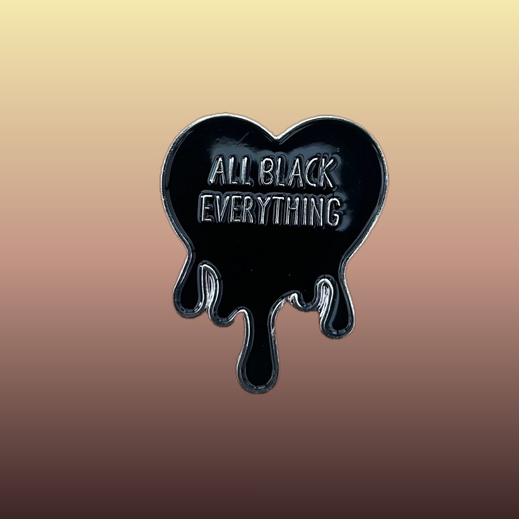 All Black Everything enamel needle minder