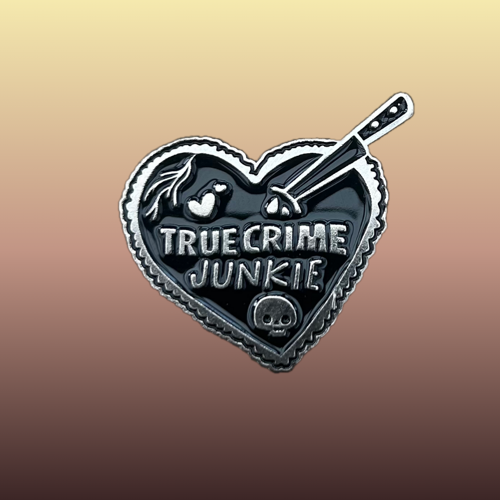 True Crime Junkie enamel needle minder