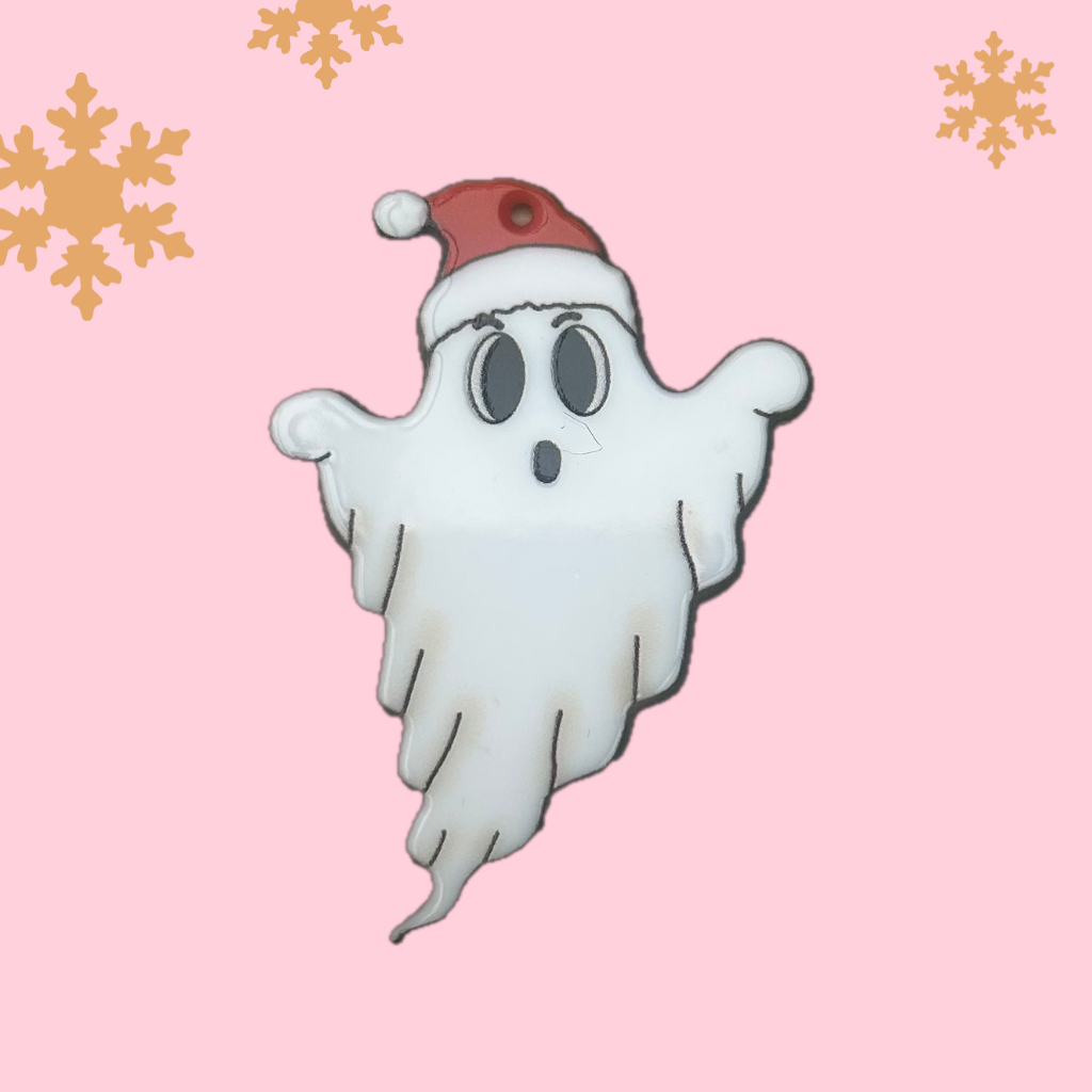 Christmas Ghost with Hat acrylic needle minder
