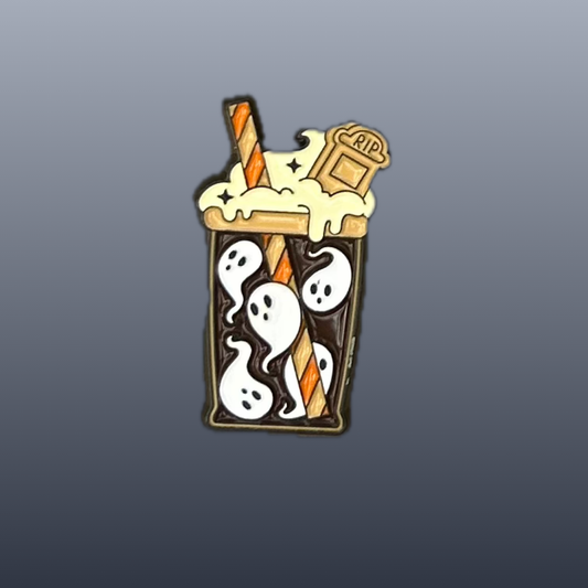 Ghost Iced Coffee enamel needle minder