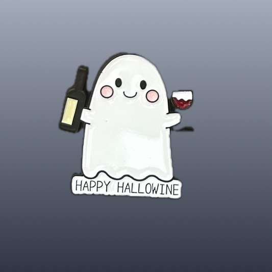 Happy Hallowine Ghost enamel needle minder