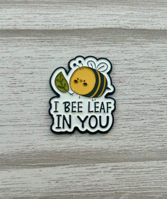 I Bee Leaf in You enamel needle minder