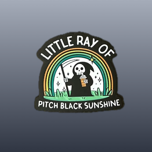 Little Ray of Pitch Black Sunshine enamel needle minder