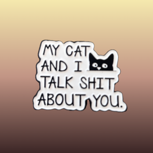 My Cat and I enamel needle minder