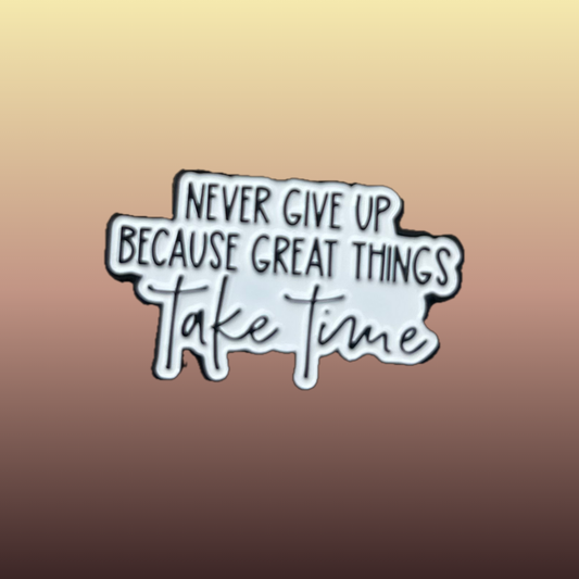 Never Give Up enamel needle minder