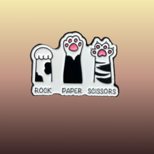 Rock Paper Scissors enamel needle minder