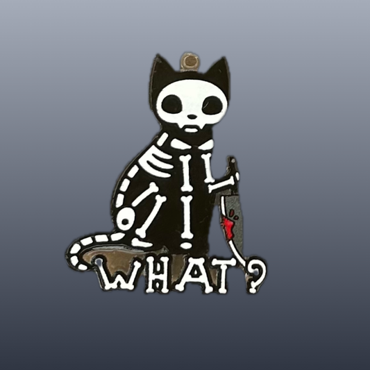 Stabby Kitty WHAT acrylic needle minder