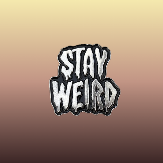Stay Weird enamel needle minder