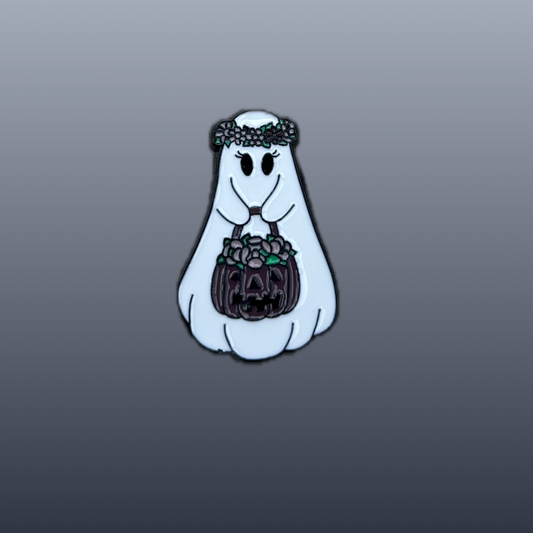 Trick or Treat Ghost enamel needle minder